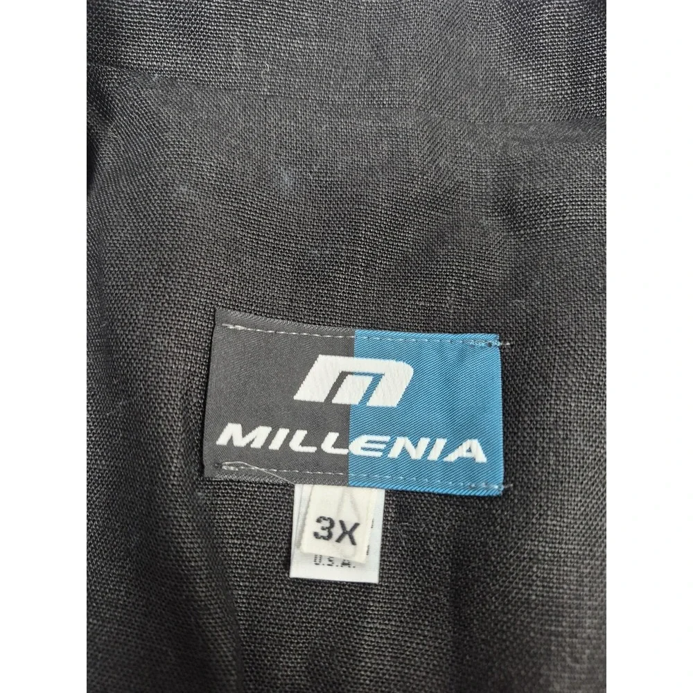 VTG Millenia Suit Men's 3XL Big Tall Black 100% Linen 48x36 USA Relaxed Fit